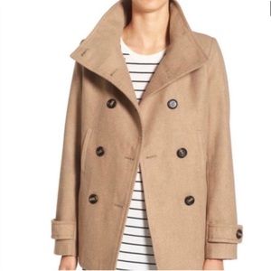 Thread & Supply Double Breasted Peacoat in Tan